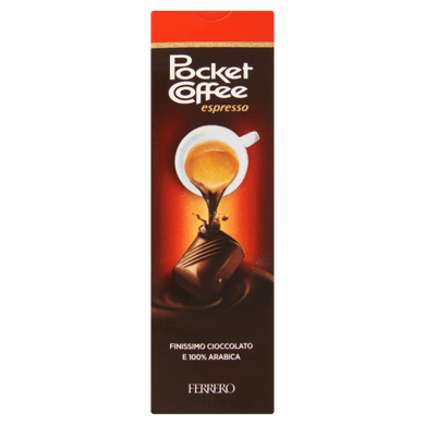 Pocket Coffee Espresso csokolÃ¡dÃ© Ã©s tejcsokolÃ¡dÃ© pralinÃ© folyÃ©kony kÃ¡vÃ©val tÃ¶ltve 5 db 62,5 g
