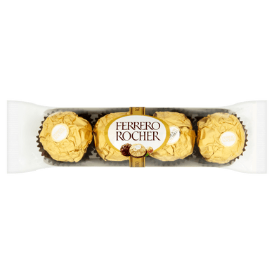 Ferrero Rocher tejcsokoládéval és mogyoródarabkákkal borított ropogós ostya lágy töltelékkel