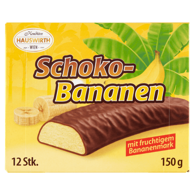 HW Schoko bananen desszert banán ízű habzselé csokiba mártva