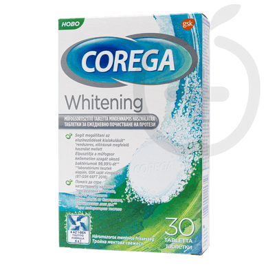 Corega Whitening műfogsortisztító tabletta