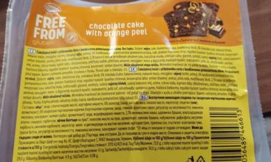 Confiserie Firenze Free From Gluténmentes étcsokoládés sütemény kandírozott narancshéjjal 220 g