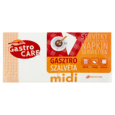 Gastro Care midi gasztro szalvéta 1 rétegű 16 x 16 cm