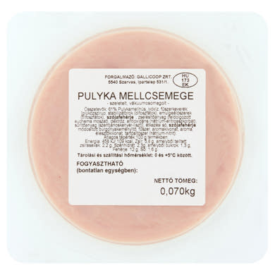 Gallicoop szeletelt pulyka mellcsemege 70 g