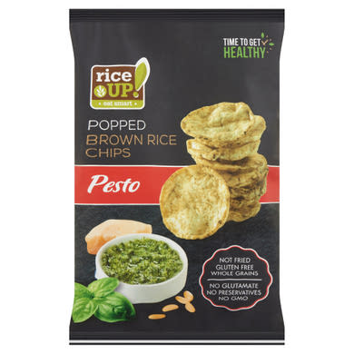 RiceUp! Eat Smart teljes kiőrlésű barna rizs chips pesto ízesítéssel