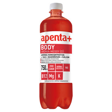 Apenta+ Body arónia-meggy ízű szénsavmentes üdítőital édesítőszerekkel, vitaminokkal