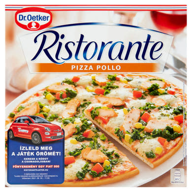 Dr. Oetker Ristorante Pizza Pollo gyorsfagyasztott pizza sajttal és pácolt csirkemellel