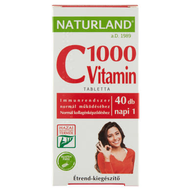 Naturland 1000 mg C-vitamin étrend-kiegészítő tabletta 40 db 52 g