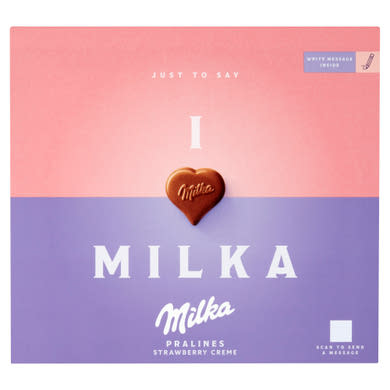 Milka I love Milka alpesi tejcsokoládé praliné epres töltelékkel