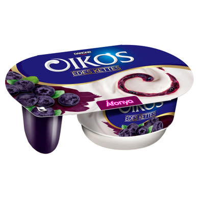 Danone Oikos Édes Kettes élőflórás édesített joghurt áfonyaszósszal 122 g