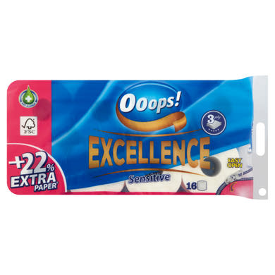 Ooops! Excellence Sensitive toalettpapír 3 rétegű