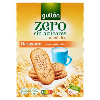 Gullón Zero teljes kiőrlésű gabonával készült reggeliző keksz édesítőszerrel 6 x 36 g