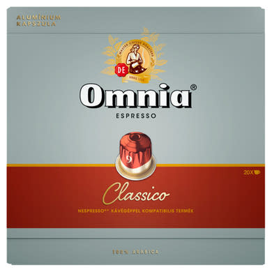 Douwe Egberts Omnia Espresso Classico őrölt-pörkölt kávé kapszulában 20 db