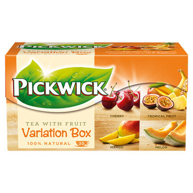 Pickwick Variációk 4 féle gyümölcsízű fekete tea 20 filter 30 g