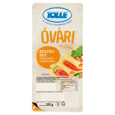 Tolle óvári félzsíros szeletelt sajt