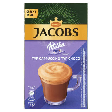Jacobs Milka azonnal oldódó kávé- és kakaóitalpor 8 x 18,5 g