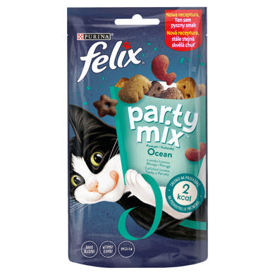 Felix Party Mix Ocean kiegészítő állateledel macskáknak lazac, tőkehal és pisztráng ízesítéssel