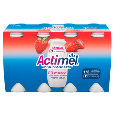 Danone Actimel zsírszegény élőflórás eperízű joghurtital 8 x  (800 g)