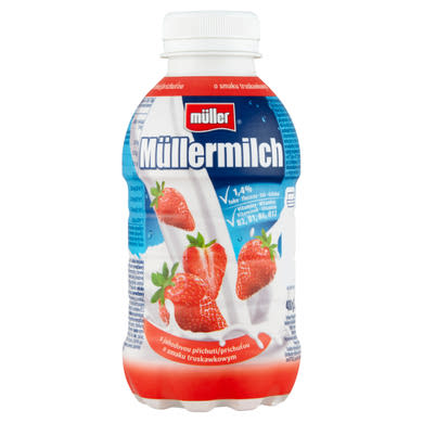 Müller Müllermilch eper ízű zsírszegény tejital 380 ml