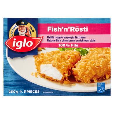 Iglo Fish'n'Rösti gyorsfagyasztott halfilé ropogós burgonyás tésztában 5 db