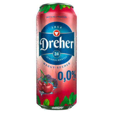 Dreher 24 meggy és szeder ízű ital és alkoholmentes világos sör keveréke