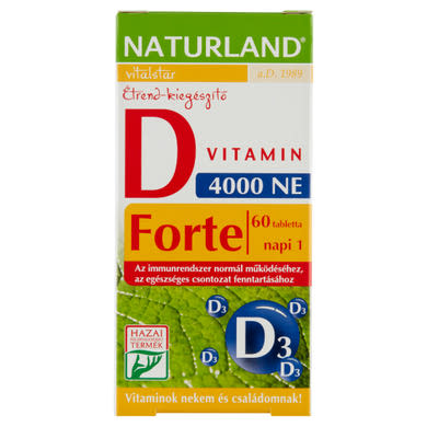 Naturland Vitalstar D-vitamin 4000 NE forte Ã©trend-kiegÃ©szÃ­tÅ‘ tabletta