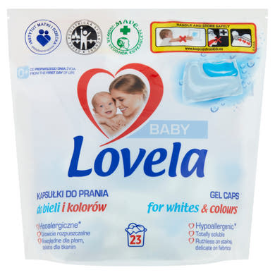 Lovela Baby mosókapszula fehér és színes ruhákhoz, babaruhákhoz és pelenkákhoz 23 mosás