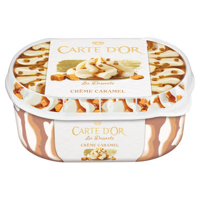 Carte D'Or Gelateria Crème Caramel vanília jégkrém karamell szósszal és karamell darabokkal 900 ml