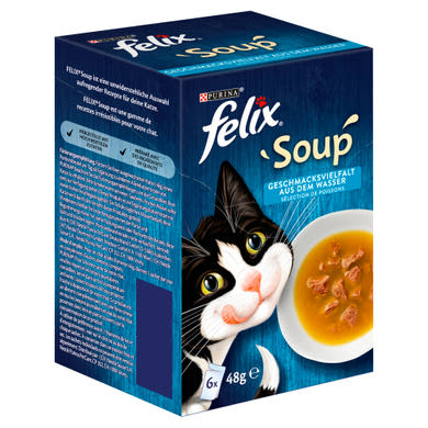 Felix Soup Halas válogatás alutasakos eledel, leves macskáknak 6 x  (288 g)