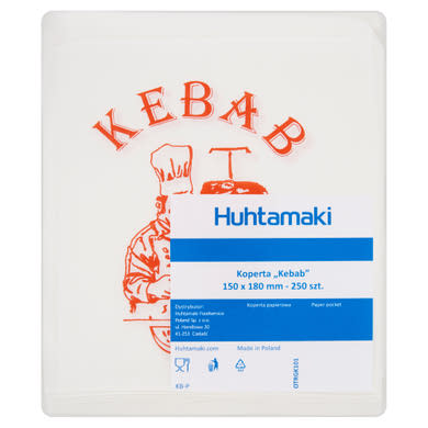 Huhtamaki kebab papír tasak 150 x 180 mm