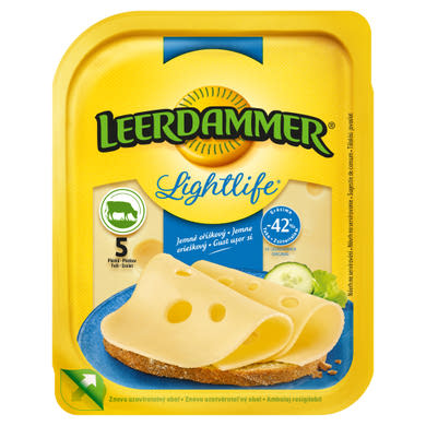 Leerdammer Lightlife laktózmentes félkemény félzsíros szeletelt sajt