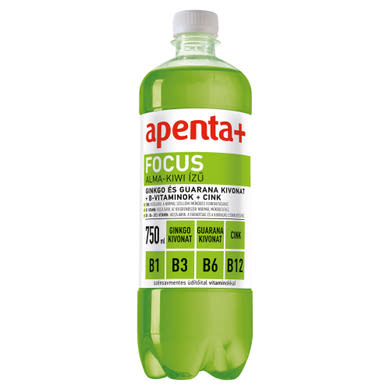 Apenta+ Focus alma-kiwi ízű szénsavmentes energiaszegény üdítőital vitaminokkal 750 ml