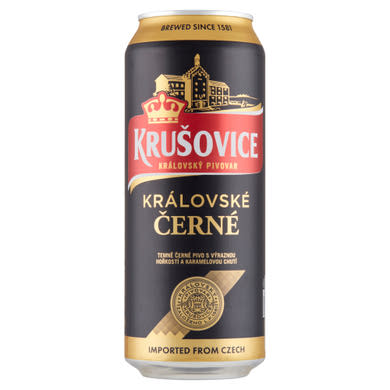 Krušovice Černé eredeti cseh import barna sör 3,8% 0,5 l doboz