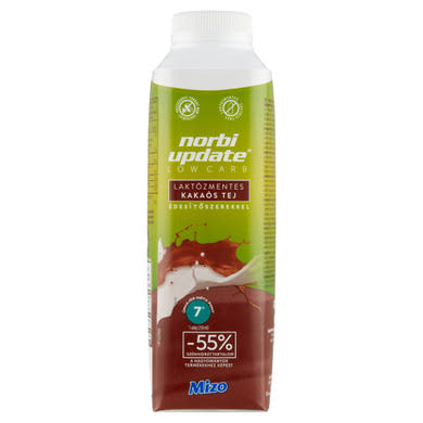 Mizo Norbi Update Low Carb laktózmentes kakaós tej édesítőszerekkel