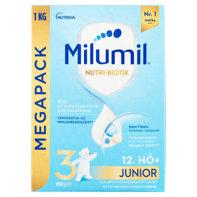 Milumil Nutri-Biotik 3 Junior tejalapú anyatej-kiegészítő tápszer 12. hónapos kortól