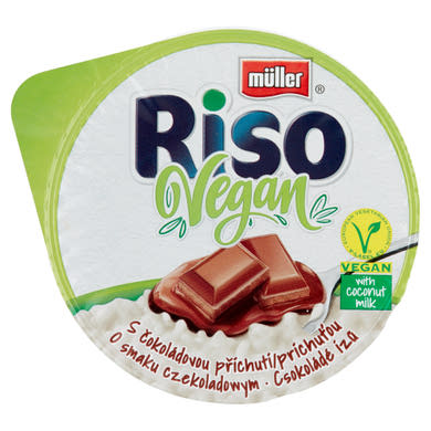 Müller Riso Vegan rizs desszert kókusztejjel és csokoládé ízű készítménnyel