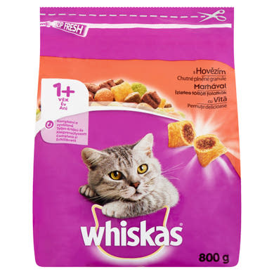 Whiskas száraz állateledel macskák számára marhával
