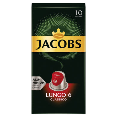 Jacobs Lungo 6 Classico őrölt-pörkölt kávé kapszulában