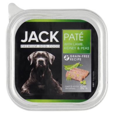 Jack premium pástétom bárányhússal, vesével és zöldborsóval kutyáknak