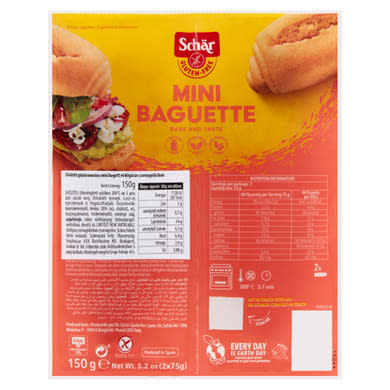 Schär elősütött gluténmentes mini bagett 2 x 75 g (150 g)