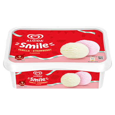 Algida Smile jégkrém Vanília-Eper ízű