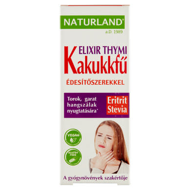 Naturland Elixir Thymi kakukkfű kivonatos folyékony étrend-kiegészítő édesítőszerekkel 150 ml