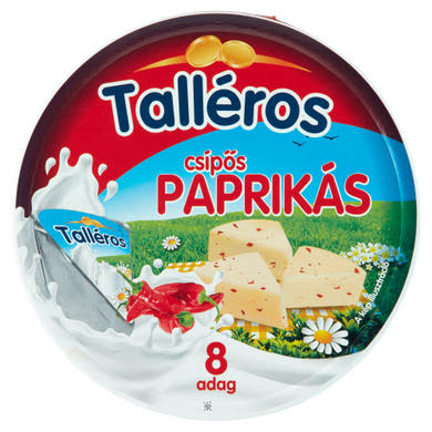 Talléros csípős paprikás kenhető, zsíros, ömlesztett sajt 8 db