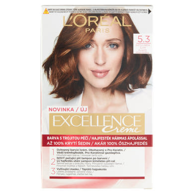 L'Oréal Paris Excellence Creme 5.3 Világos aranybarna hajfesték hármas ápolással