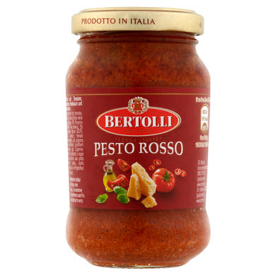 Bertolli Pesto Rosso bazsalikommal ízesített paradicsomos tésztaszósz