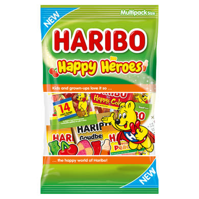 Haribo Happy Heroes vegyes gyümölcs- és kólaízű gumicukorka
