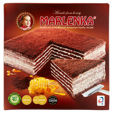 Marlenka mézes kakaós torta