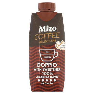 Mizo Coffee Selection Doppio UHT laktózmentes, félzsíros kávés tej édesítőszerekkel