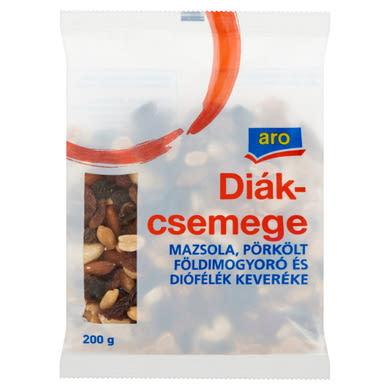 Aro diákcsemege mazsola, pörkölt földimogyoró és diófélék keveréke