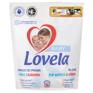 Lovela Baby mosókapszula fehér és színes ruhákhoz, babaruhákhoz és pelenkákhoz 36 mosás