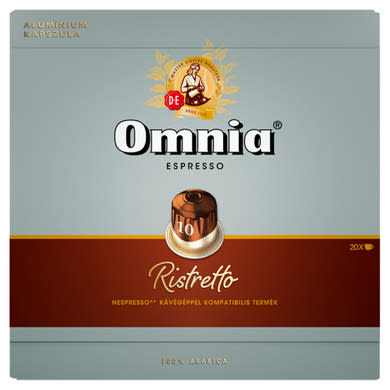 Douwe Egberts Omnia Espresso Ristretto őrölt-pörkölt kávé kapszulában 20 db
